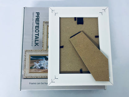 PREFECTALK Frame Vintage Photo Frame Ornate Textured Hand-Crafted Resin Frame with Easel&Hook for Tabletop&Wall Display