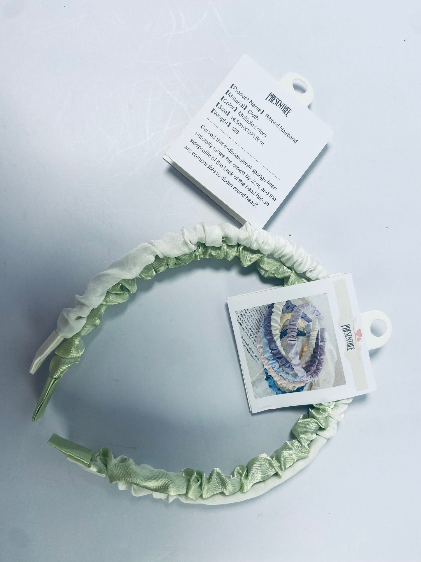 PRESENTREE 2 Pack White and Green Headbands for Girls Women Headbands Trendy Non Slip Hairbands Cute Hair Accessories Multi-styles and Colors Available