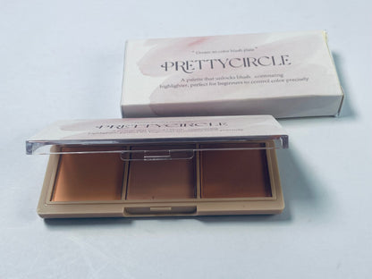 PRETTYCIRCLE Blusher 3 IN 1 Face Bronzer Blush Highlighter Contour Powder Makeup Palette Sculpt Contouring Kit, Blush