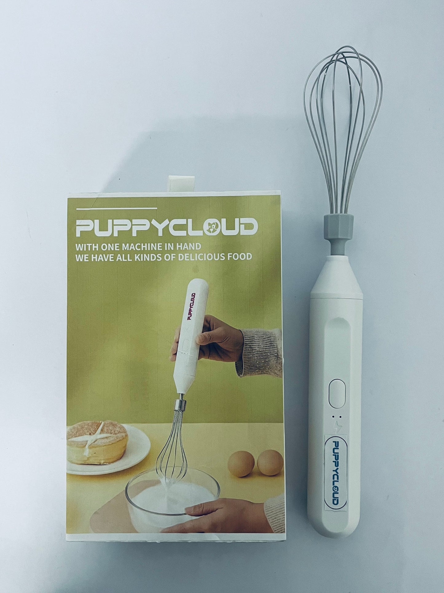 PUPPYCLOUD Electric Whisk Beater, USB Rechargeable Milk Frother, Built-in 800mAh Battery, Automatic Hand Blender for Milk Froth, Coffee, Latte Art, Hot Chocolate, Salad Dressing, Cold Drinks