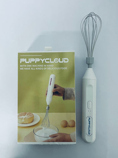 PUPPYCLOUD Electric Whisk Beater, USB Rechargeable Milk Frother, Built-in 800mAh Battery, Automatic Hand Blender for Milk Froth, Coffee, Latte Art, Hot Chocolate, Salad Dressing, Cold Drinks