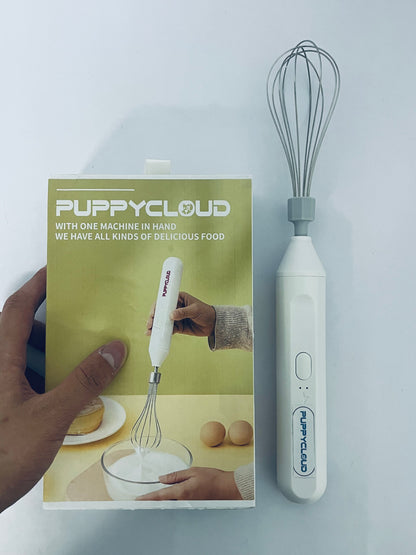 PUPPYCLOUD Electric Whisk Beater, USB Rechargeable Milk Frother, Built-in 800mAh Battery, Automatic Hand Blender for Milk Froth, Coffee, Latte Art, Hot Chocolate, Salad Dressing, Cold Drinks