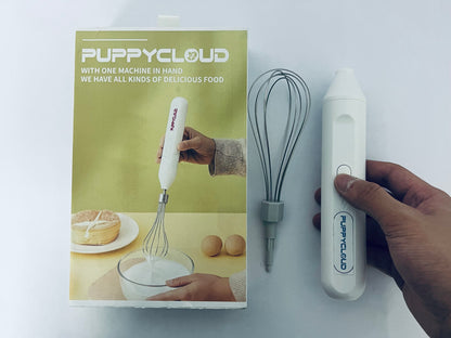 PUPPYCLOUD Electric Whisk Beater, USB Rechargeable Milk Frother, Built-in 800mAh Battery, Automatic Hand Blender for Milk Froth, Coffee, Latte Art, Hot Chocolate, Salad Dressing, Cold Drinks