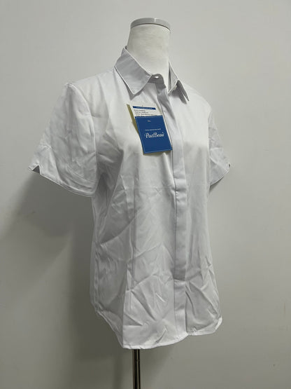PactBeau Tops Breathable Fabric Formal Short Sleeve Dress Shirt Summer Work Blouses Business Casual