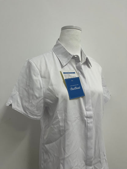 PactBeau Tops Breathable Fabric Formal Short Sleeve Dress Shirt Summer Work Blouses Business Casual