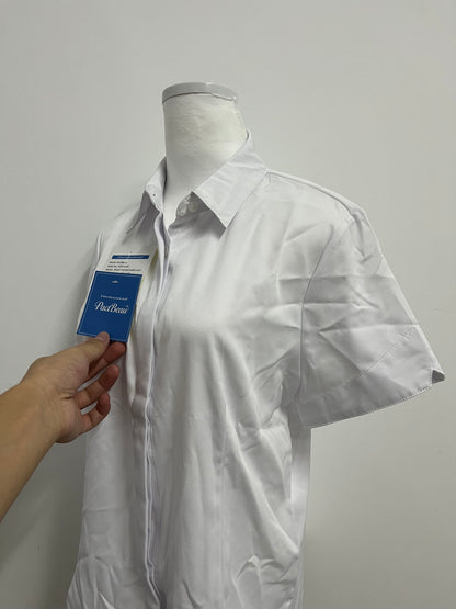 PactBeau Tops Breathable Fabric Formal Short Sleeve Dress Shirt Summer Work Blouses Business Casual