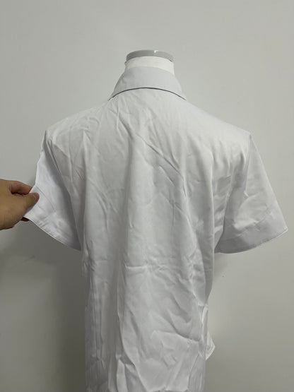 PactBeau Tops Breathable Fabric Formal Short Sleeve Dress Shirt Summer Work Blouses Business Casual