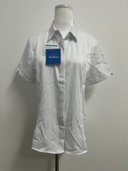 PactBeau Tops Breathable Fabric Formal Short Sleeve Dress Shirt Summer Work Blouses Business Casual