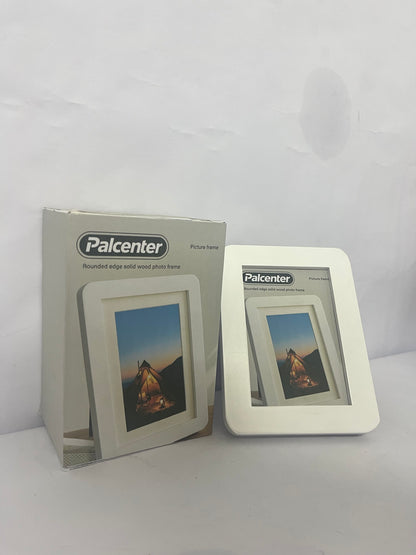 Palcenter  Round Corner Wood Picture Frame with Mat, Natural Solid Wood with Smooth Curved Edges for Wall or Tabletop Display, Shatterproof Plexiglass Photo Frame for Home & Office Decor