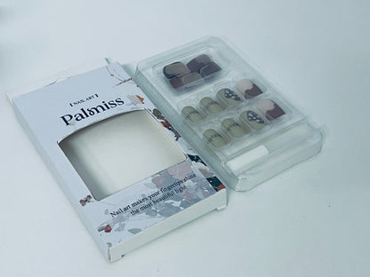 Palmiss Mushroom Forest Press On Nails, Retro Nail Art Fake Nails Set, Easy Application Nail Tips with Tool & Multiple Sizes