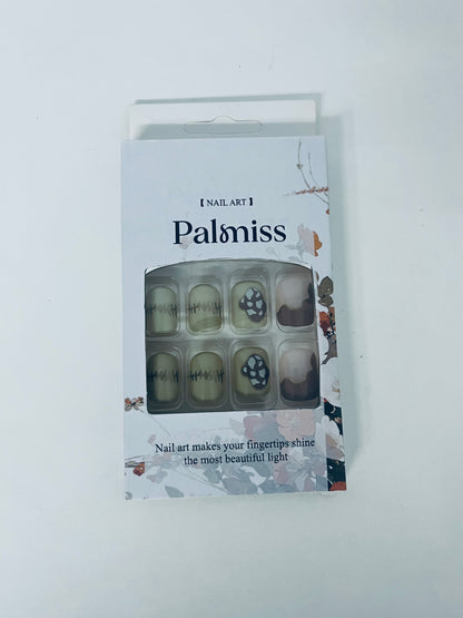 Palmiss Mushroom Forest Press On Nails, Retro Nail Art Fake Nails Set, Easy Application Nail Tips with Tool & Multiple Sizes