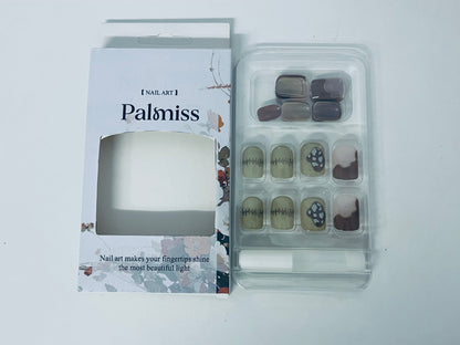 Palmiss Mushroom Forest Press On Nails, Retro Nail Art Fake Nails Set, Easy Application Nail Tips with Tool & Multiple Sizes