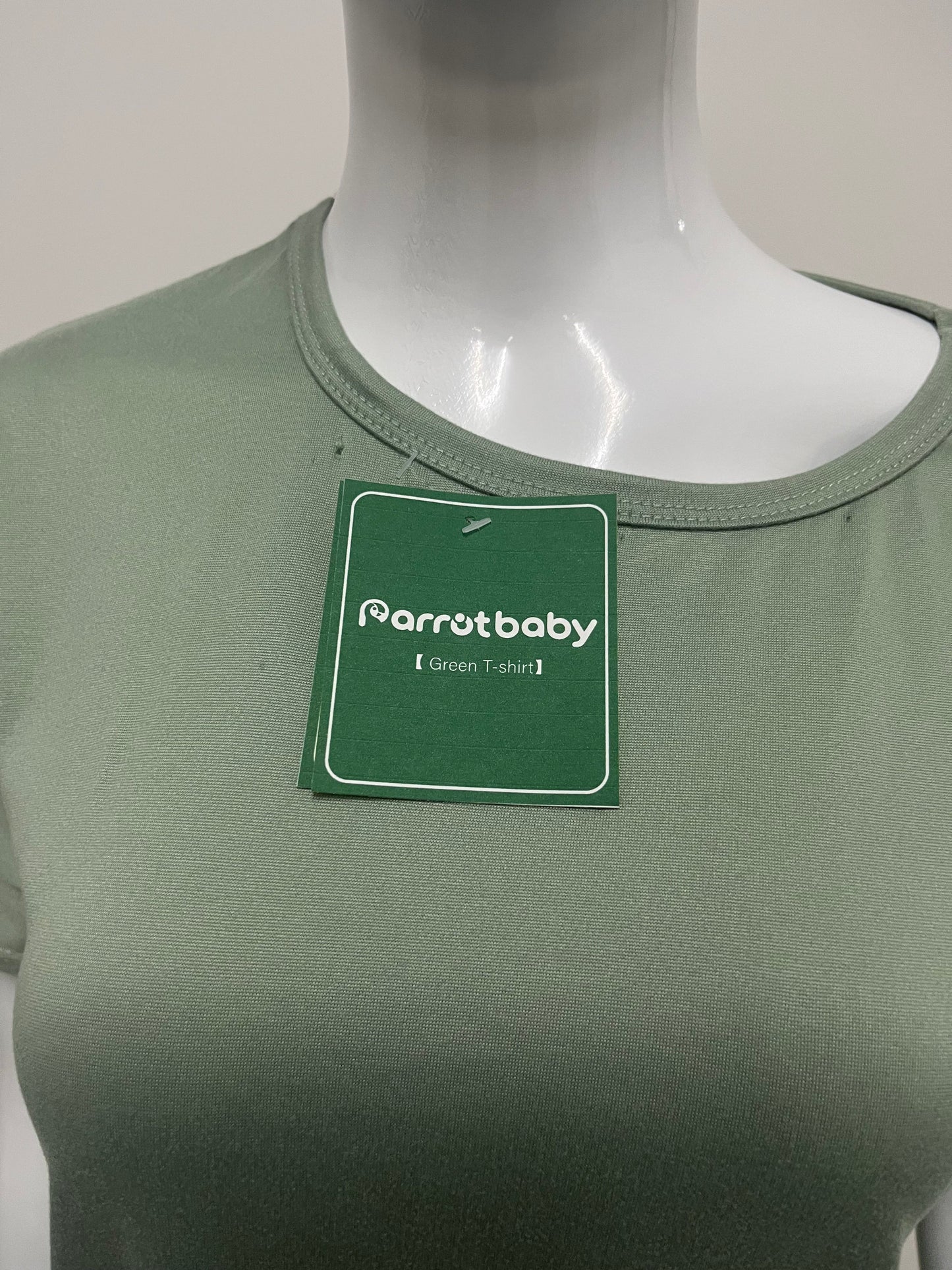 【Parrotbaby T-shirts】——Parrotbaby Misty Matcha Green Crew Neck T-Shirt - Your Versatile Wardrobe Staple
