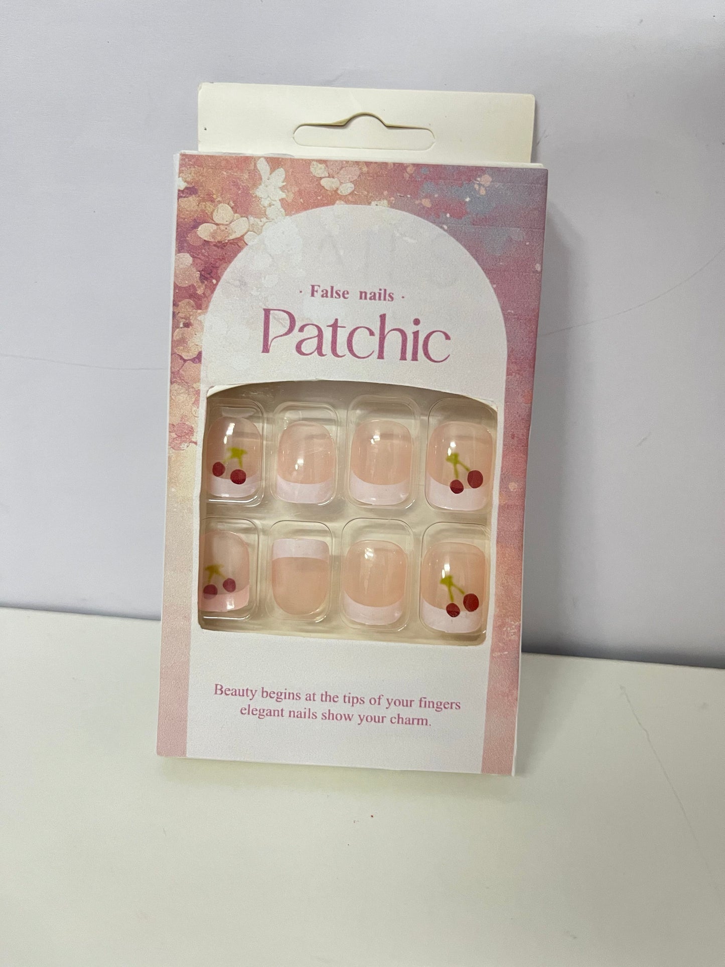 Patchic Cherry Pink Sheer False Nails Self-Adhesive A Sweet & Vibrant Item for Daily Manicure