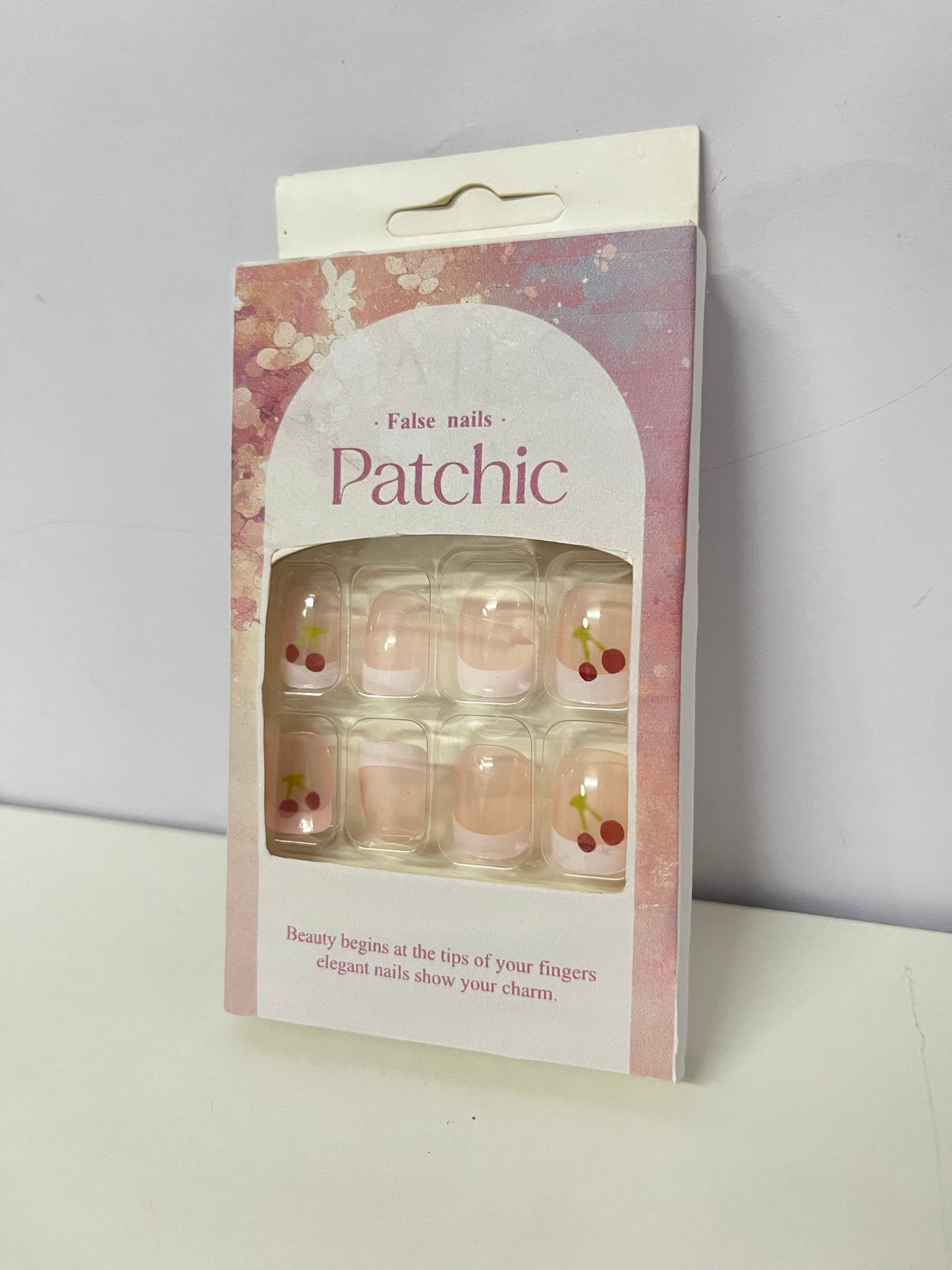 Patchic Cherry Pink Sheer False Nails Self-Adhesive A Sweet & Vibrant Item for Daily Manicure