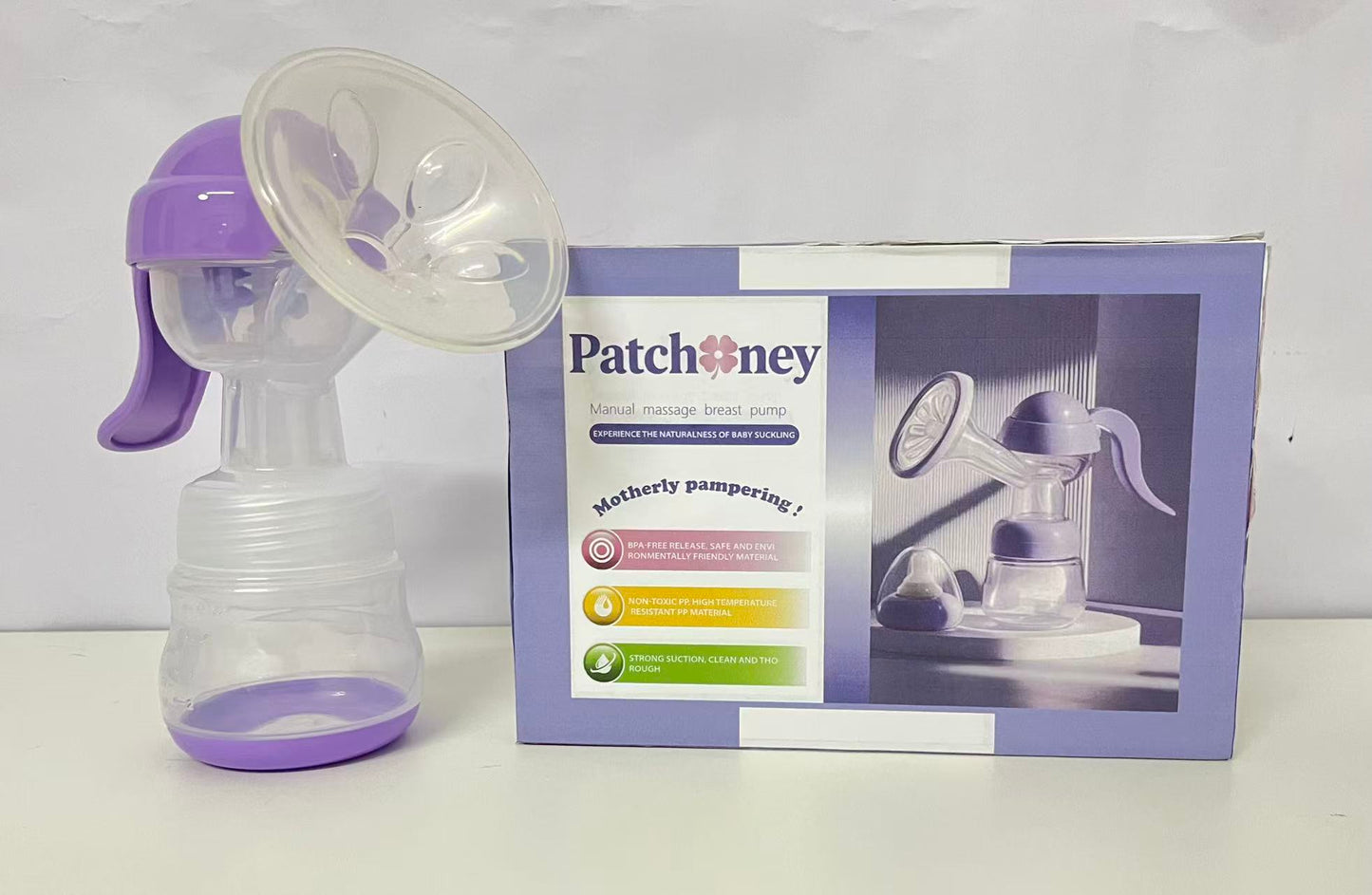 Patchoney Manual Massage Breast Pump Bionic Design Strong Suction & Easy Operation A Thoughtful Feeding Tool for Breastfeeding Moms