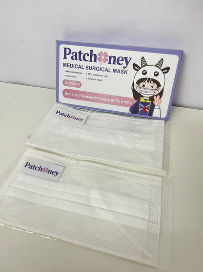 Patchoney Medical Surgical Mask 20-Count Cute Design High Protection & Breathable A Lovely Protection Companion for Daily Outings