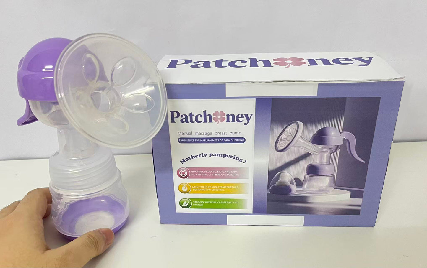 Patchoney Manual Massage Breast Pump Bionic Design Strong Suction & Easy Operation A Thoughtful Feeding Tool for Breastfeeding Moms