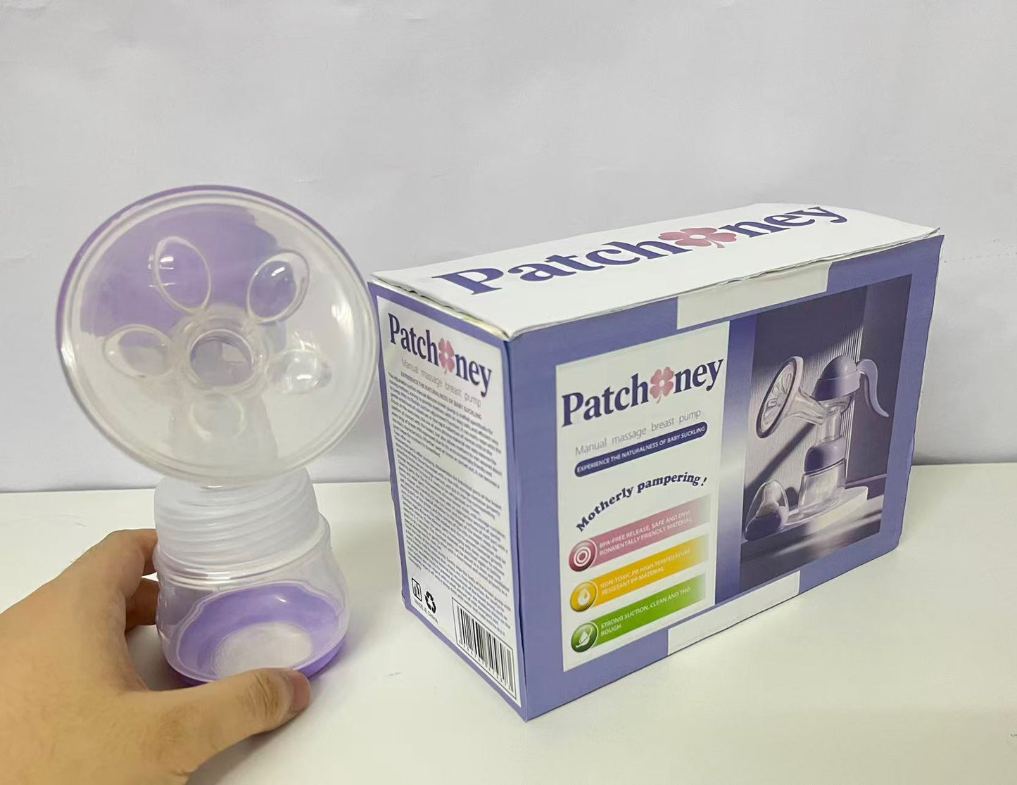 Patchoney Manual Massage Breast Pump Bionic Design Strong Suction & Easy Operation A Thoughtful Feeding Tool for Breastfeeding Moms