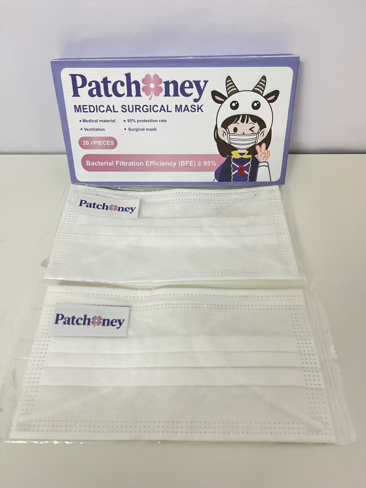 Patchoney Medical Surgical Mask 20-Count Cute Design High Protection & Breathable A Lovely Protection Companion for Daily Outings