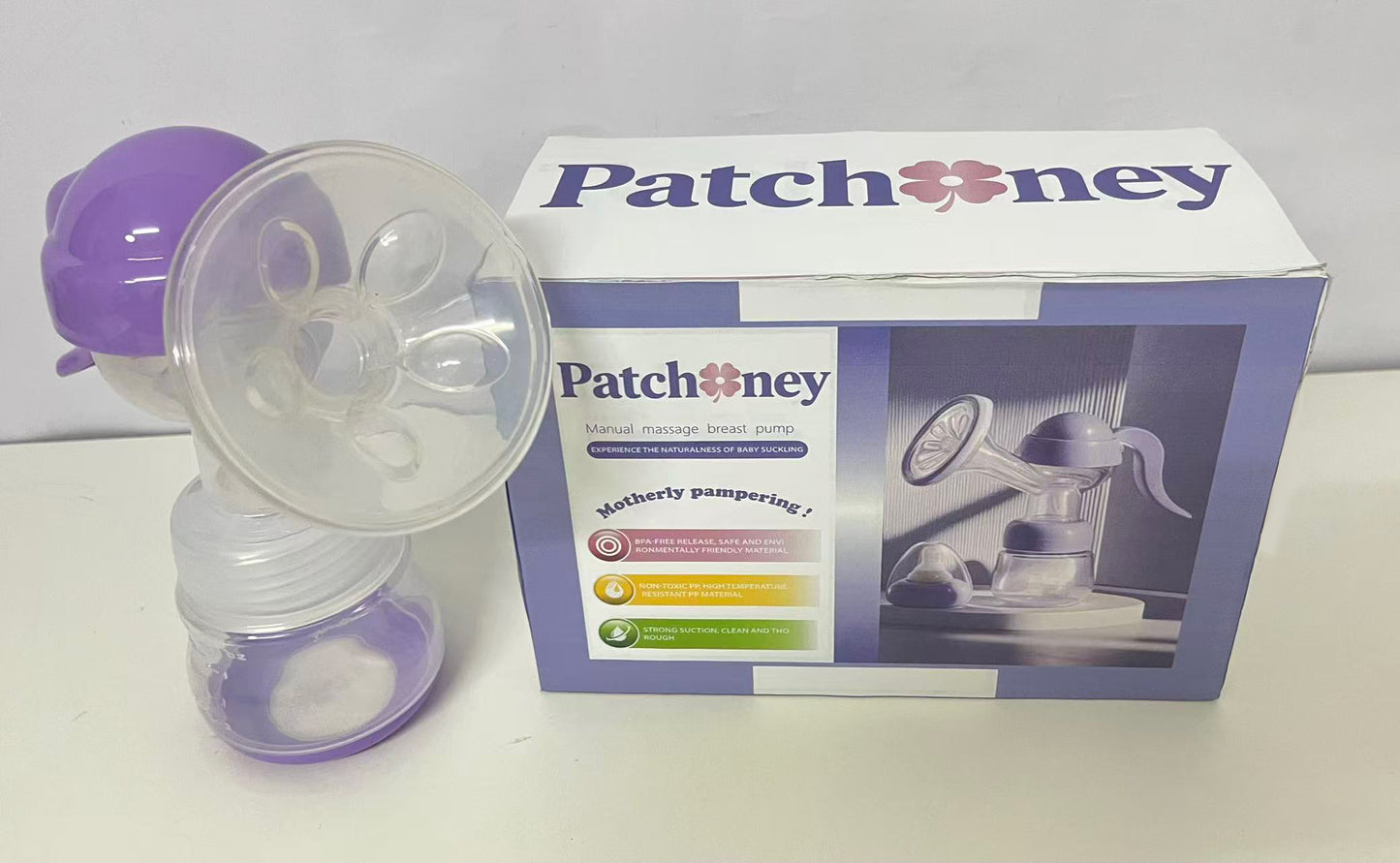 Patchoney Manual Massage Breast Pump Bionic Design Strong Suction & Easy Operation A Thoughtful Feeding Tool for Breastfeeding Moms