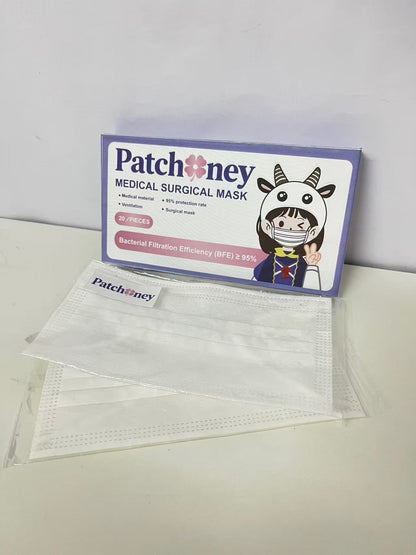 Patchoney Medical Surgical Mask 20-Count Cute Design High Protection & Breathable A Lovely Protection Companion for Daily Outings