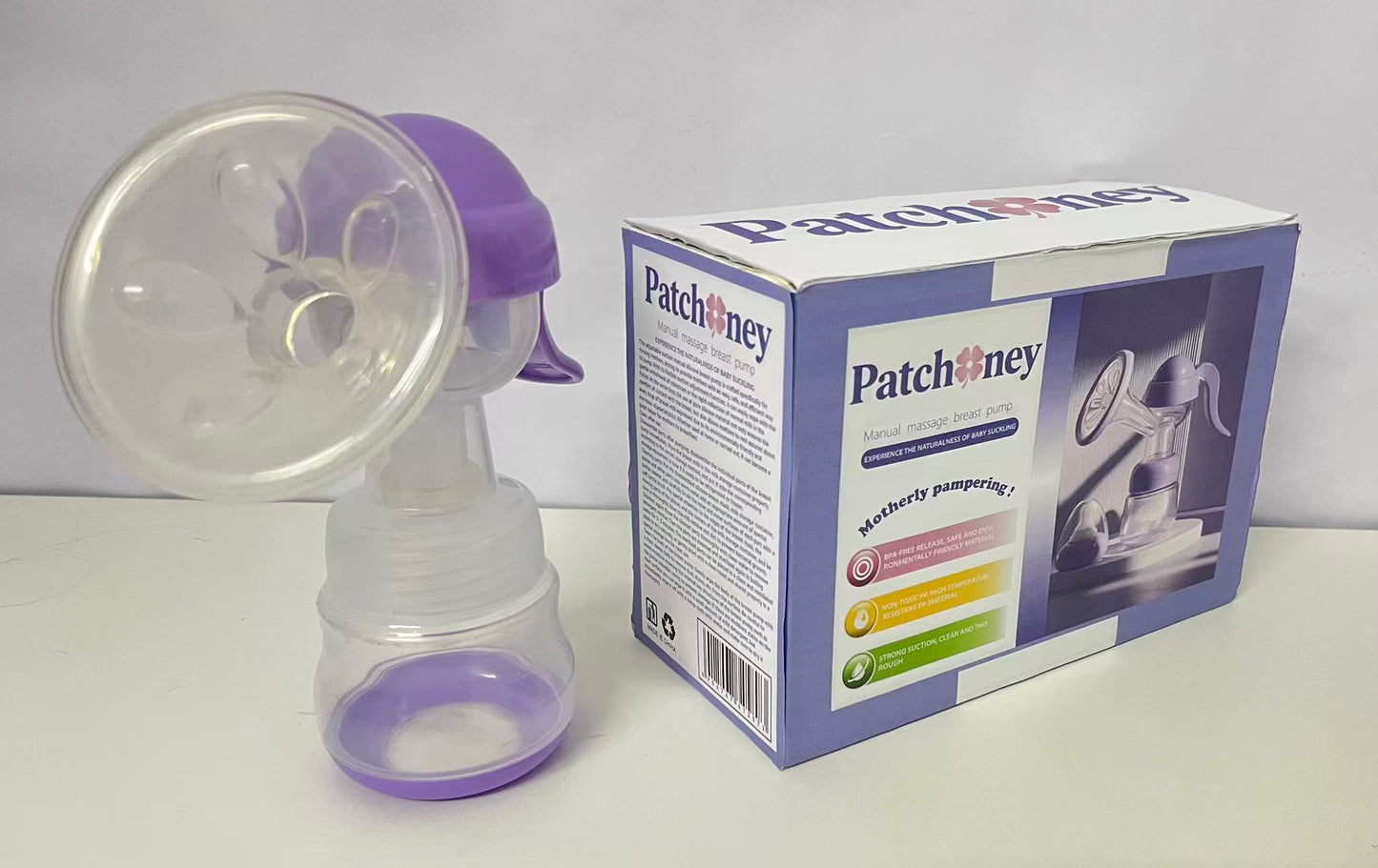 Patchoney Manual Massage Breast Pump Bionic Design Strong Suction & Easy Operation A Thoughtful Feeding Tool for Breastfeeding Moms