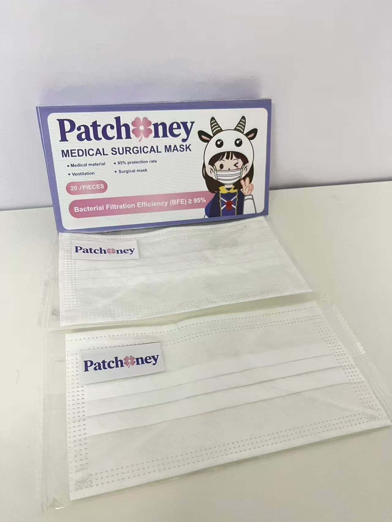 Patchoney Medical Surgical Mask 20-Count Cute Design High Protection & Breathable A Lovely Protection Companion for Daily Outings