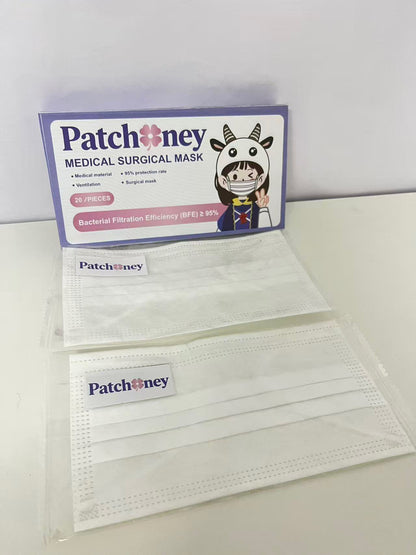 Patchoney Medical Surgical Mask 20-Count Cute Design High Protection & Breathable A Lovely Protection Companion for Daily Outings