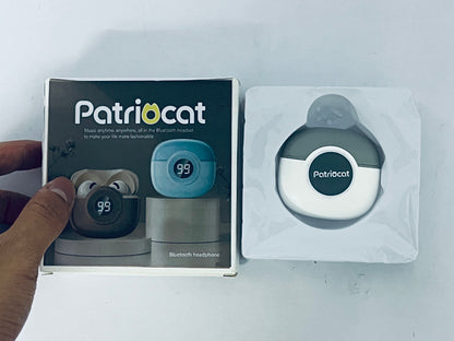 Patriocat Wireless Earbuds 5.49 Bluetooth TWS In-Ear LED Digital Display Earphones IPX-5 Waterproof 30 Hours Total Playtime 180 Hours Standby HiFi Stereo ENC Headphones White
