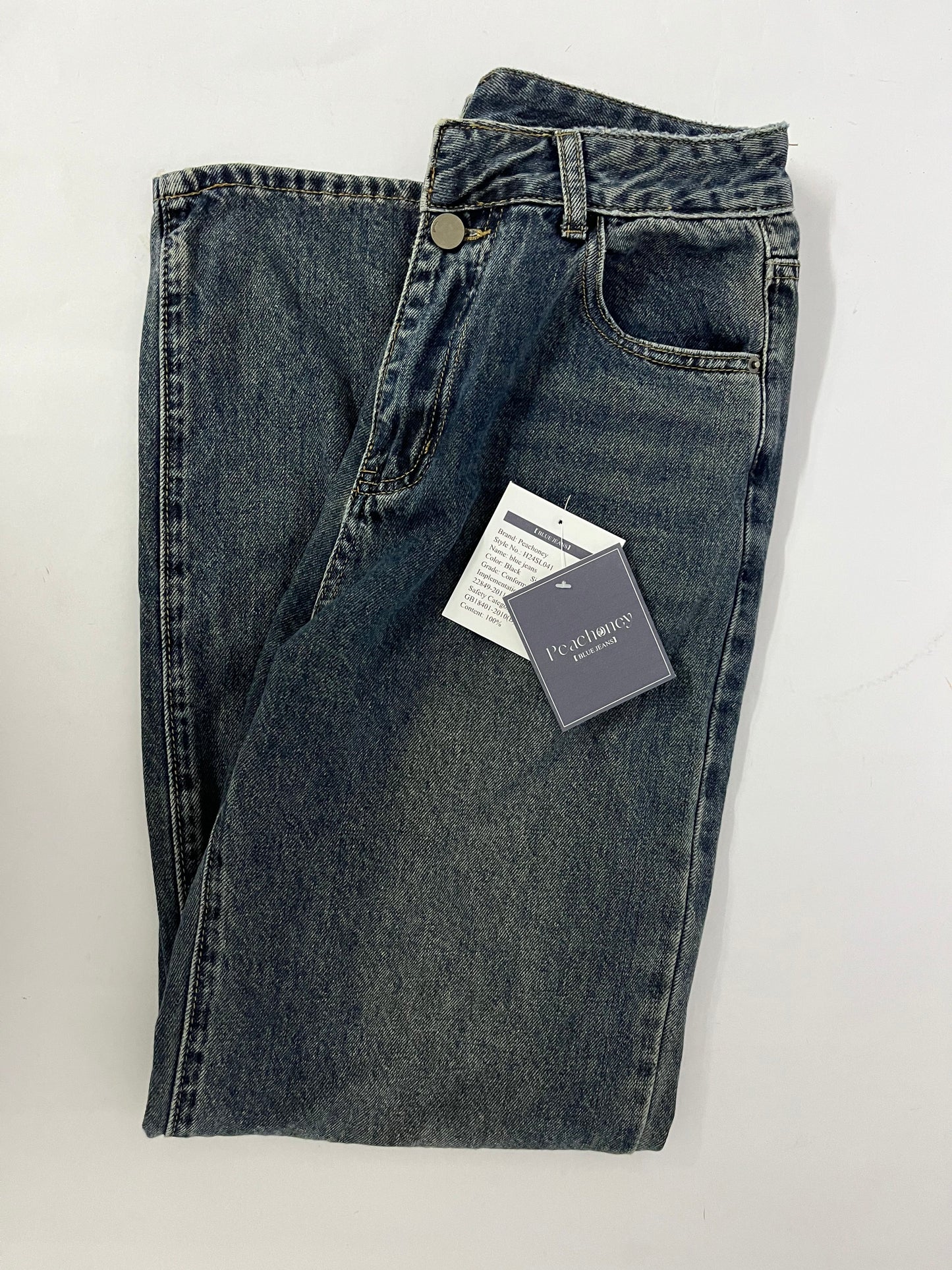 Peachoney Women's Skinny Stretch Jeans Frayed Raw Hem Slim Fit Jeans Ripped Denim Pants