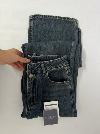 Peachoney Women's Skinny Stretch Jeans Frayed Raw Hem Slim Fit Jeans Ripped Denim Pants