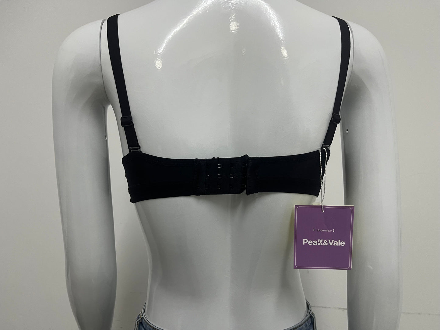 [Peak&Vale Underwear]-Black Backless Bra - Comfortable Breathable Wireless Lingerie