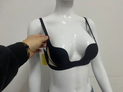 [Peak&Vale Underwear]-Black Backless Bra - Comfortable Breathable Wireless Lingerie