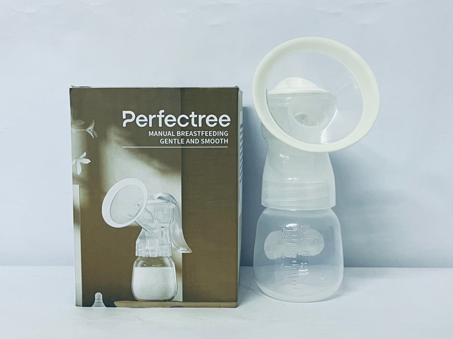 Perfectree Manual Breast Pump - Adjustable Suction Silicone Hand Pump Breastfeeding, Small Portable Manual Breast Milk Catcher Baby Feeding Pumps & Accessories, White, Mother’s Day Gifts
