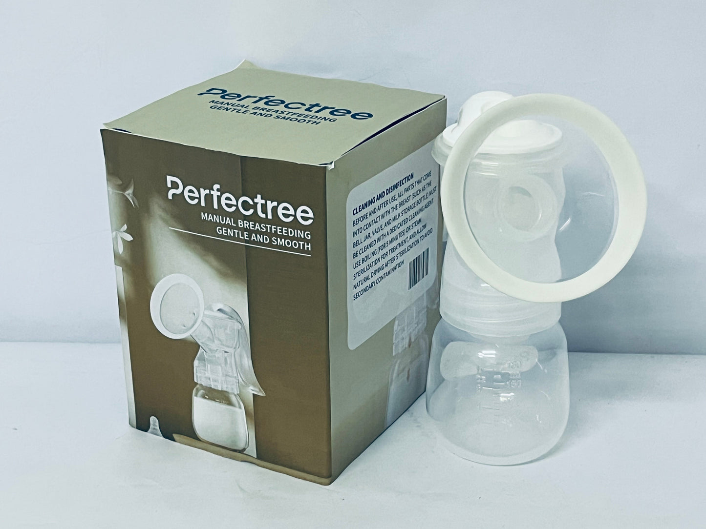 Perfectree Manual Breast Pump - Adjustable Suction Silicone Hand Pump Breastfeeding, Small Portable Manual Breast Milk Catcher Baby Feeding Pumps & Accessories, White, Mother’s Day Gifts