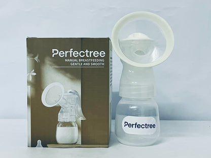 Perfectree Manual Breast Pump - Adjustable Suction Silicone Hand Pump Breastfeeding, Small Portable Manual Breast Milk Catcher Baby Feeding Pumps & Accessories, White, Mother’s Day Gifts