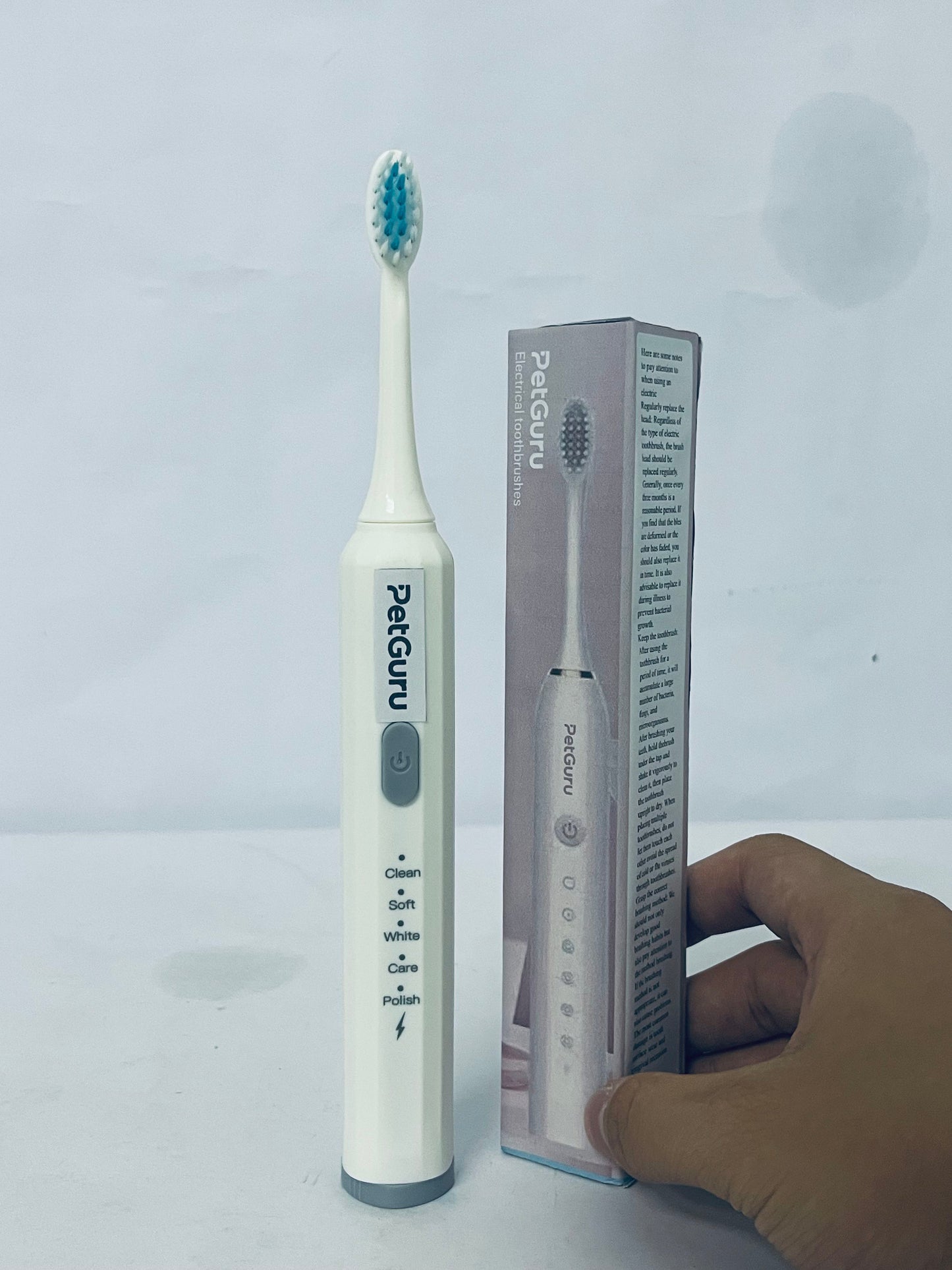 PetGuru Electric Toothbrush with 5 Modes, Soft Bristles for Gum Care, Deep Cleaning & Teeth Whitening, Adult Oral Care Essential