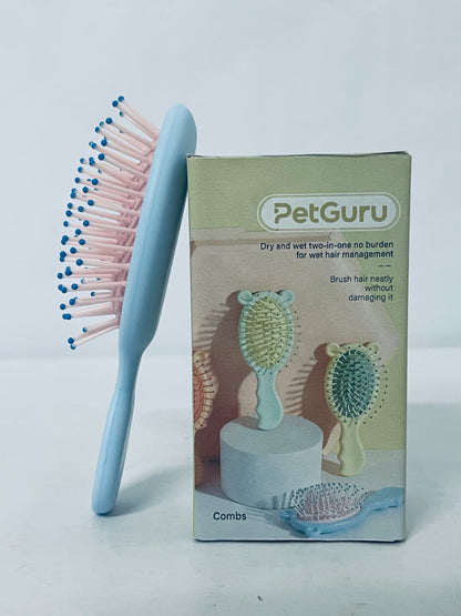 PetGuru Pet Grooming Brush, Wet and Dry Dual-Use Hair Comb for Cats & Dogs, Gentle Fur Brushing Without Damage, Essential Pet Hair Care Tool