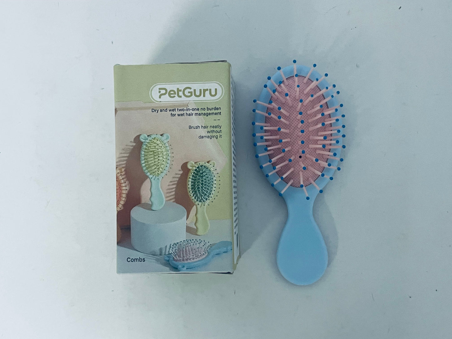 PetGuru Pet Grooming Brush, Wet and Dry Dual-Use Hair Comb for Cats & Dogs, Gentle Fur Brushing Without Damage, Essential Pet Hair Care Tool