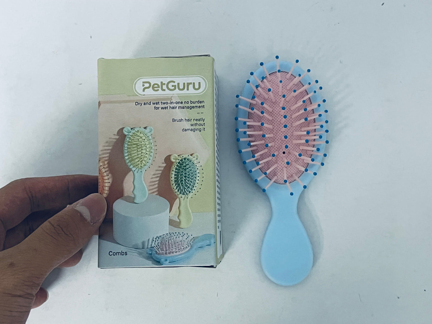 PetGuru Pet Grooming Brush, Wet and Dry Dual-Use Hair Comb for Cats & Dogs, Gentle Fur Brushing Without Damage, Essential Pet Hair Care Tool