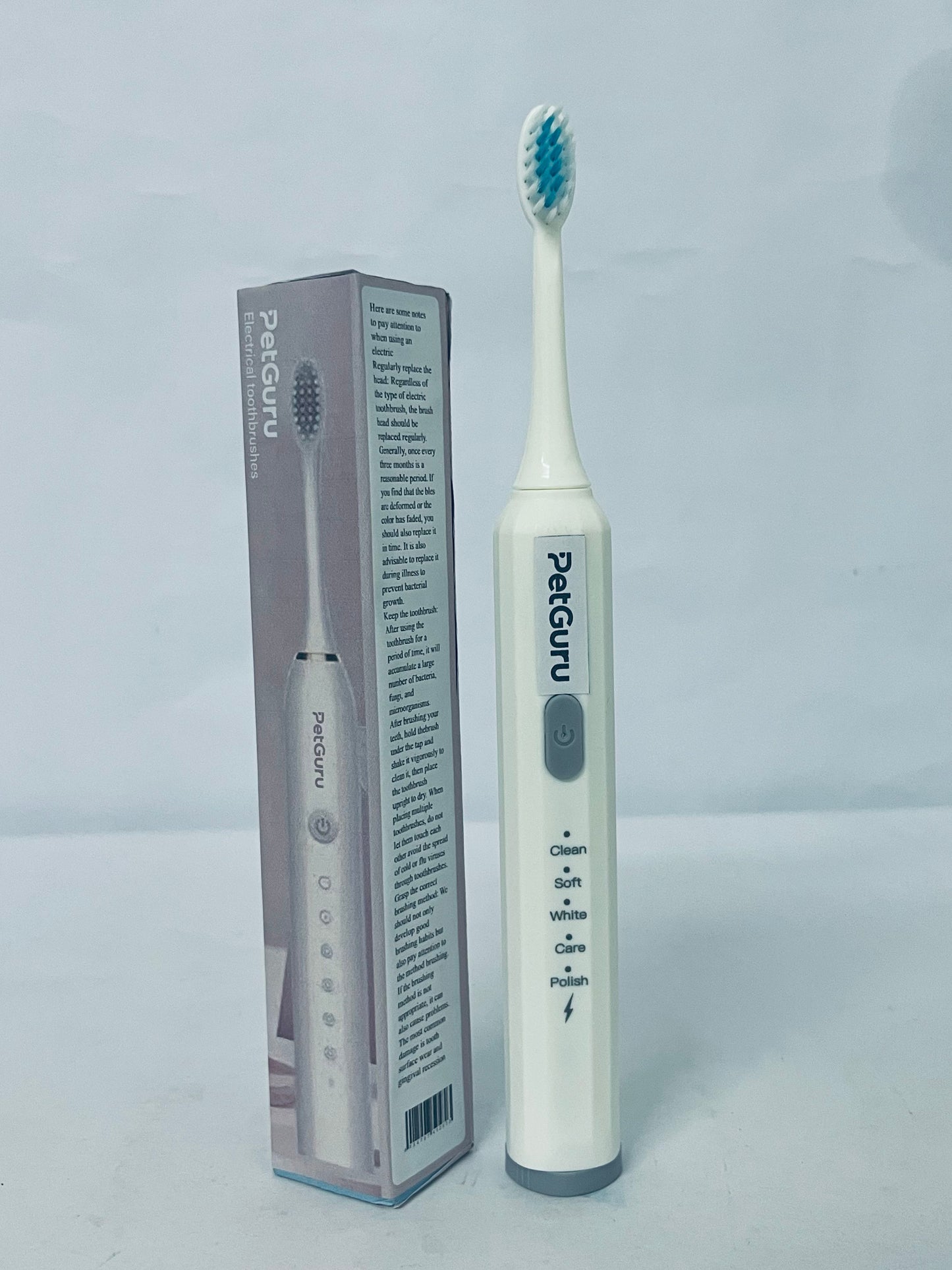 PetGuru Electric Toothbrush with 5 Modes, Soft Bristles for Gum Care, Deep Cleaning & Teeth Whitening, Adult Oral Care Essential