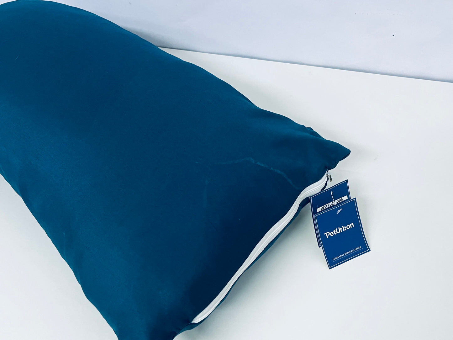 【PetUrban Teal Soft Pet Pillow】—— Plush, Washable Filled Pillow with Zipper Design: Ideal for Pet Beds, Sofas & Travel Comfort