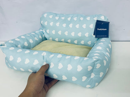 【PetUrban Heart-Pattern Pet Bed】—— Cozy Rest Space for Your Furry Friend