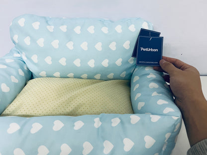 【PetUrban Heart-Pattern Pet Bed】—— Cozy Rest Space for Your Furry Friend