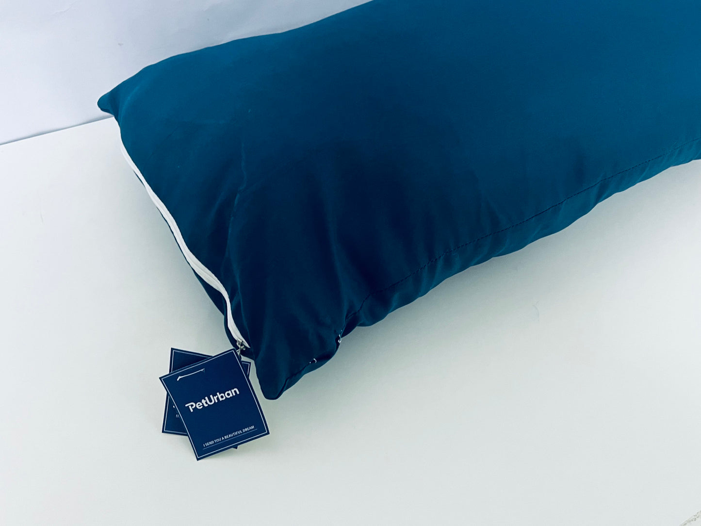 【PetUrban Teal Soft Pet Pillow】—— Plush, Washable Filled Pillow with Zipper Design: Ideal for Pet Beds, Sofas & Travel Comfort