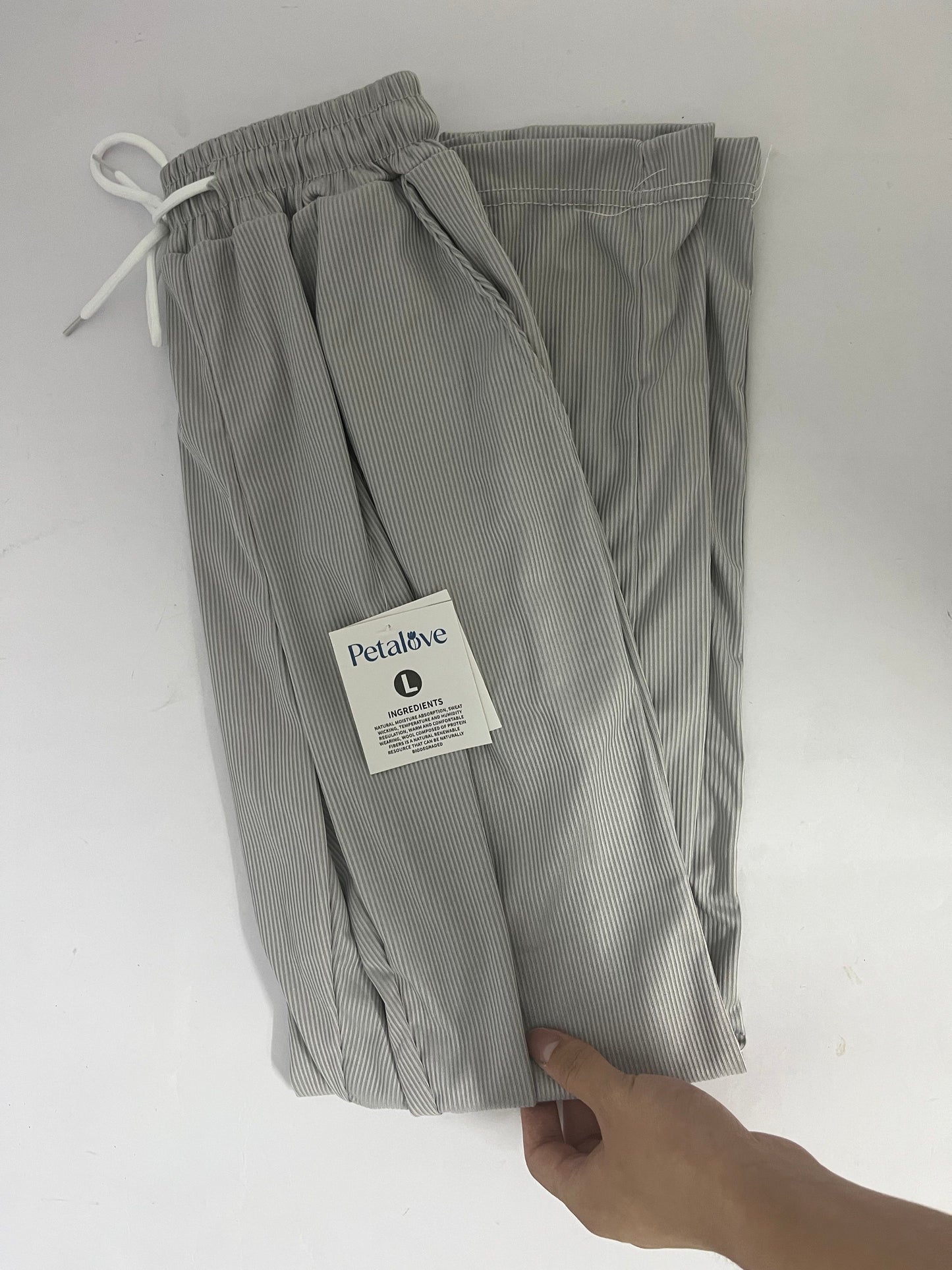 Petalove Pants Pockets High Waist Drawstring Loose Trousers