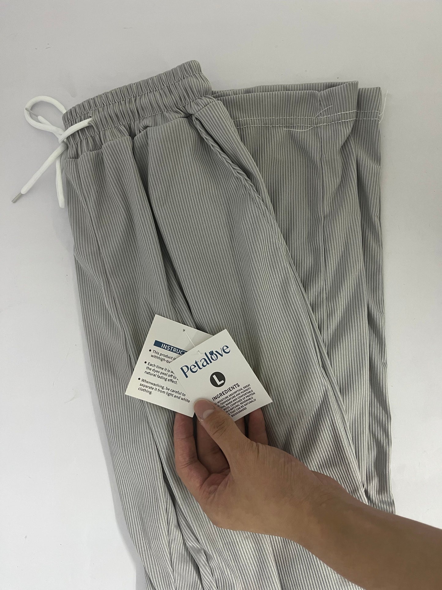 Petalove Pants Pockets High Waist Drawstring Loose Trousers