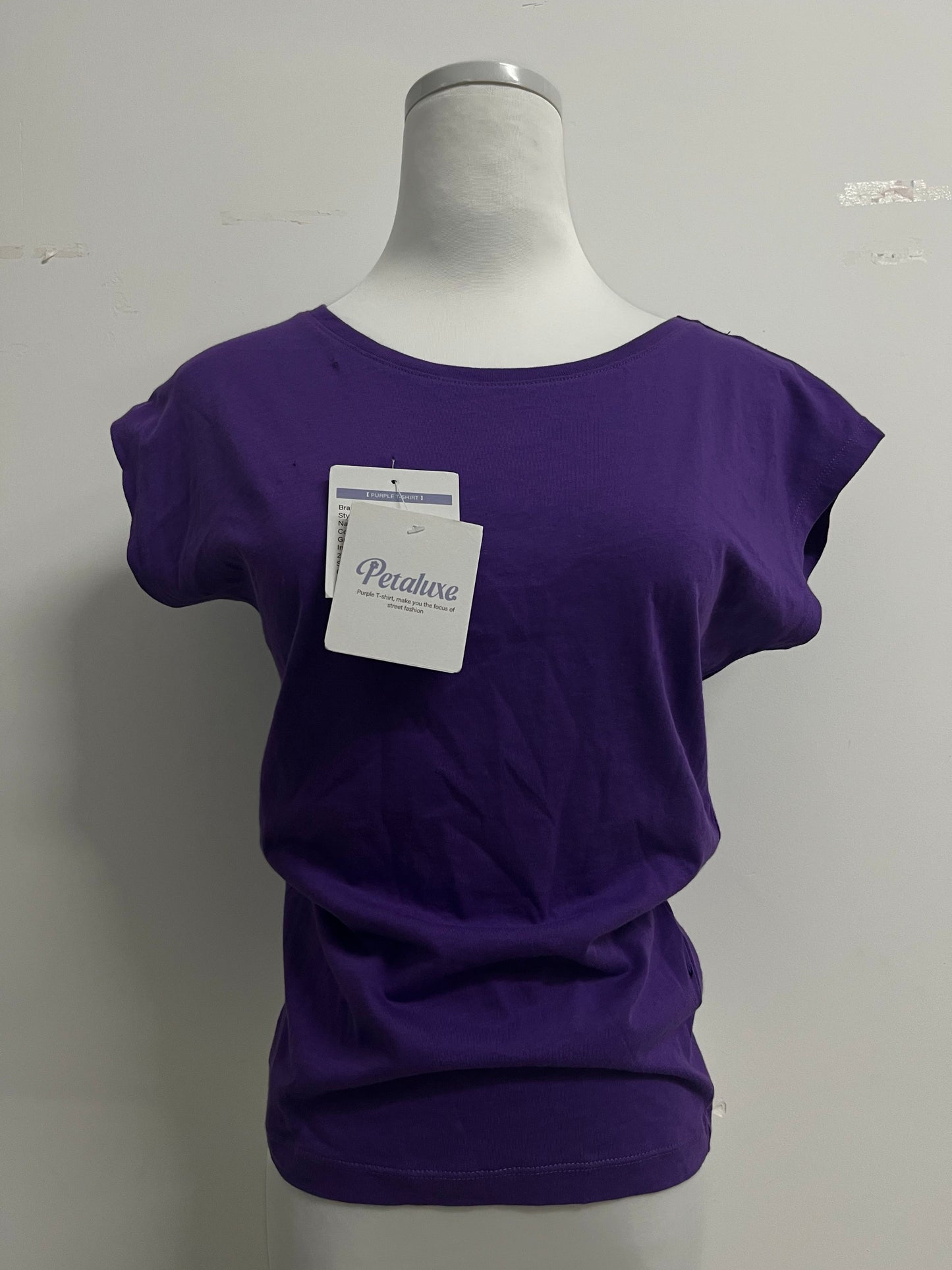 Petaluxe Women's Slim Fit Crew Neck Short Sleeve Longline Tee