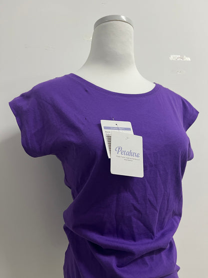 Petaluxe Women's Slim Fit Crew Neck Short Sleeve Longline Tee